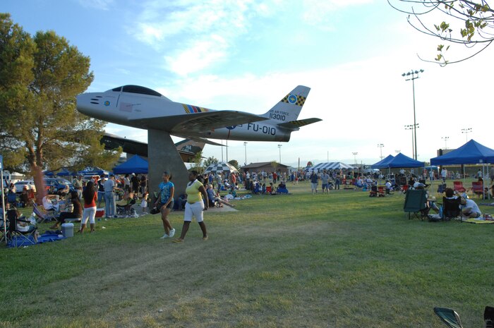 Freedom fest attendees enjoy a wide variety of family oriented events, free food and entertainment at Freedom park July 4, 2008 Nellis Air Force Base, Nev.
(U.S. Air Force Photo by Senior Airman Larry E. Reid Jr.)