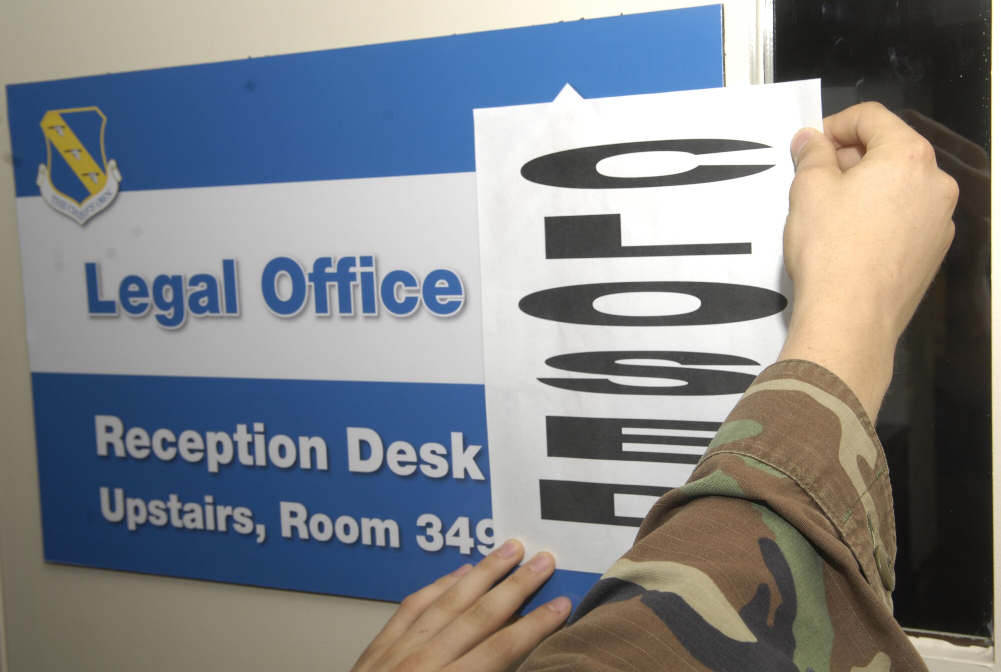 The 11th Wing Legal Office will be closed 11:30 a.m. to 4:30 p.m. July 11 for an official function. For emergencies, contact the on-call judge advocate through the command post at (202)767-4011. (U.S. Air Force photo by Airman 1st Class Sean Adams)
