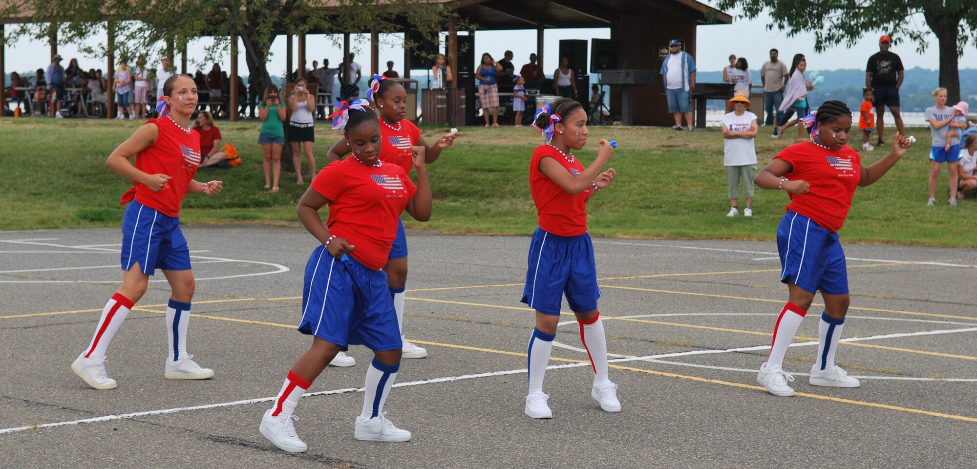 The Bollingettes perform at dance routine July 4 during the 6th Annual Freedom Fest at Bolling Green Park. (U.S. Air Force photo by Senior Airman Edward Carr)