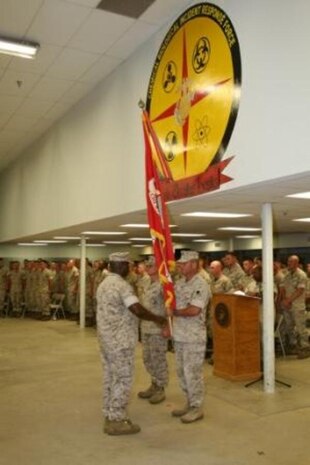 Lt. Col. Michael Rohlfs turned over his command of Chemical Biological Incident Response Force, II Marine Expeditionary Force, to Col. John Pollock July 9. Rohlfs is now the Executive Officer.
