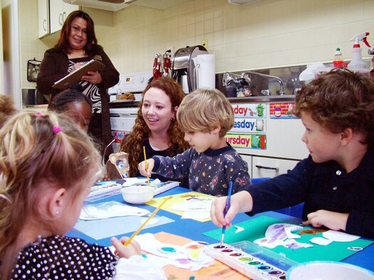 KADENA AIR BASE, Japan -- Crystal Butler, a family child care provider, provides early care and education for children to support military working parents while being evaluated by Ludivina Tobisch, an FCC coordinator  here June 18. (U.S. Air Force photo/courtesy of 18th Force Support Center) 

