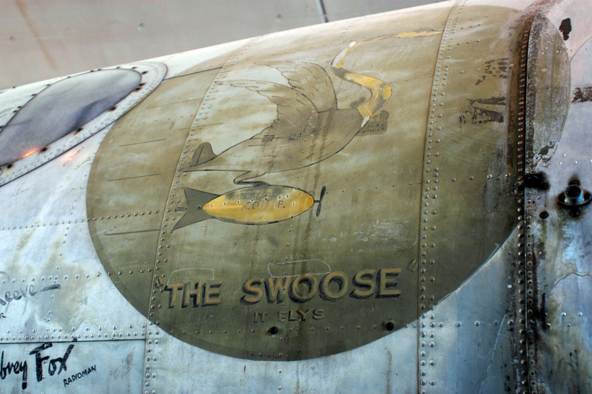 DAYTON, Ohio -- Artwork depicting "The Swoose" on the B-17D aircraft. (U.S. Air Force photo)
