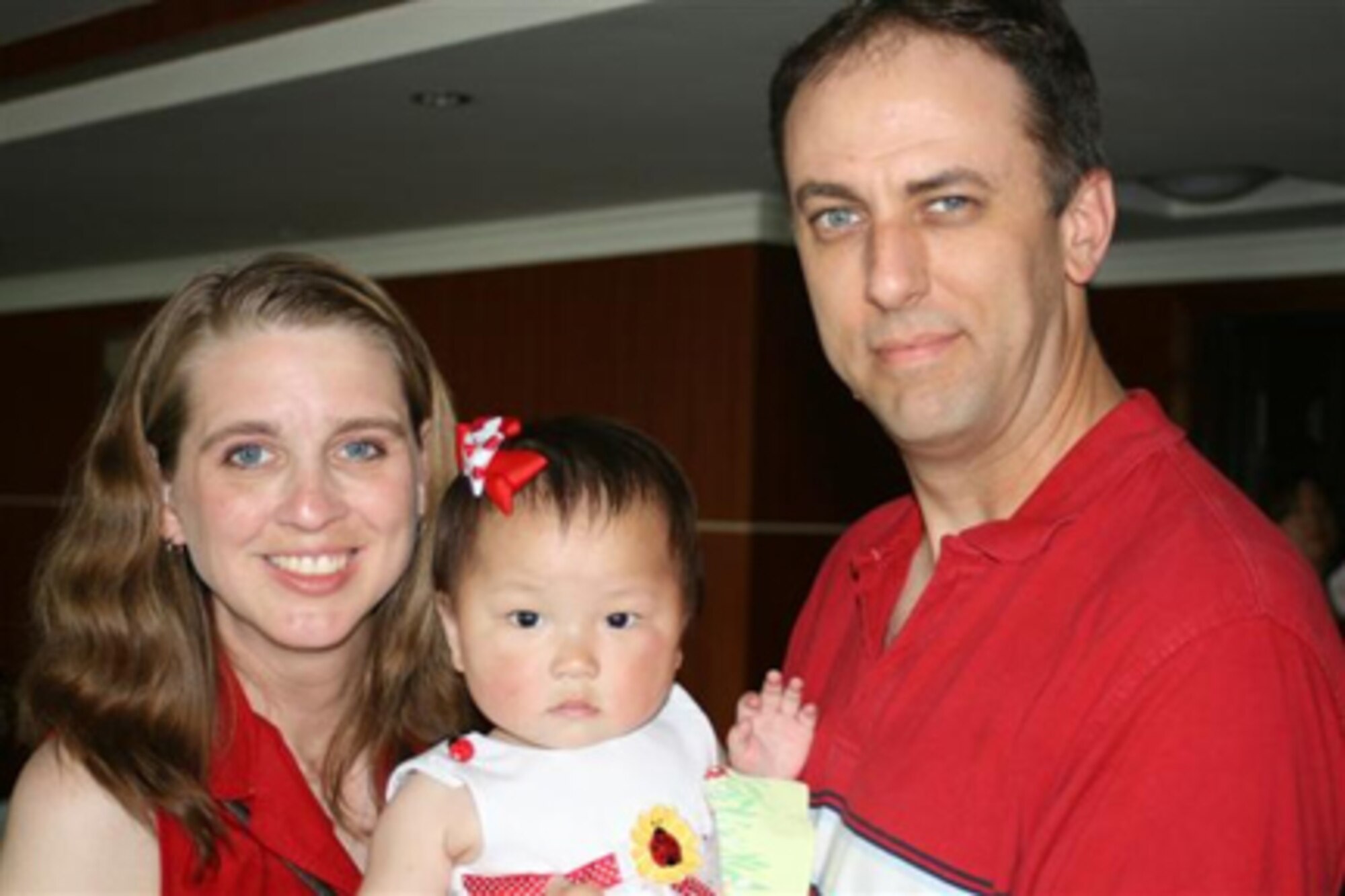 Master Sgt. Allen and Dawn Orahood enjoy their time in China with their newly adopted daughter Sarah AlisonMei Orahood. As part of the adoption process, the Orahoods spent two weeks in Sarah's birth country. Sergeant Orahood is assigned to the 52nd Maintenance Group at Spangdahlem Air Base, Germany. (Courtesy photo)