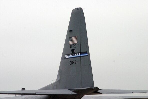 NIAGARA FALLS AIR RESERVE STATION, N.Y. - The new tailflash design representing the unique Reserve/Guard association here at Niagara has begun its appearance on the C-130 aircraft assigned to the Air Force Reserve, but operated and maintained by both Guard and Reserve personnel.  (U.S. Air Force photo / Mr. Michael Harvey)