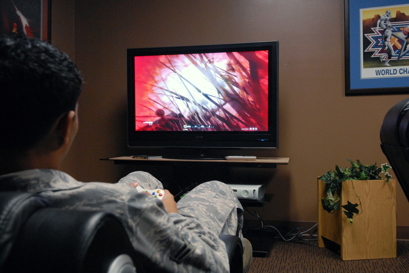 With up-to-date renovations to the Airmen dormitories, residents can now enjoy leisurely activities like video games, high-definition television and movies and wireless internet in their dayroom.
