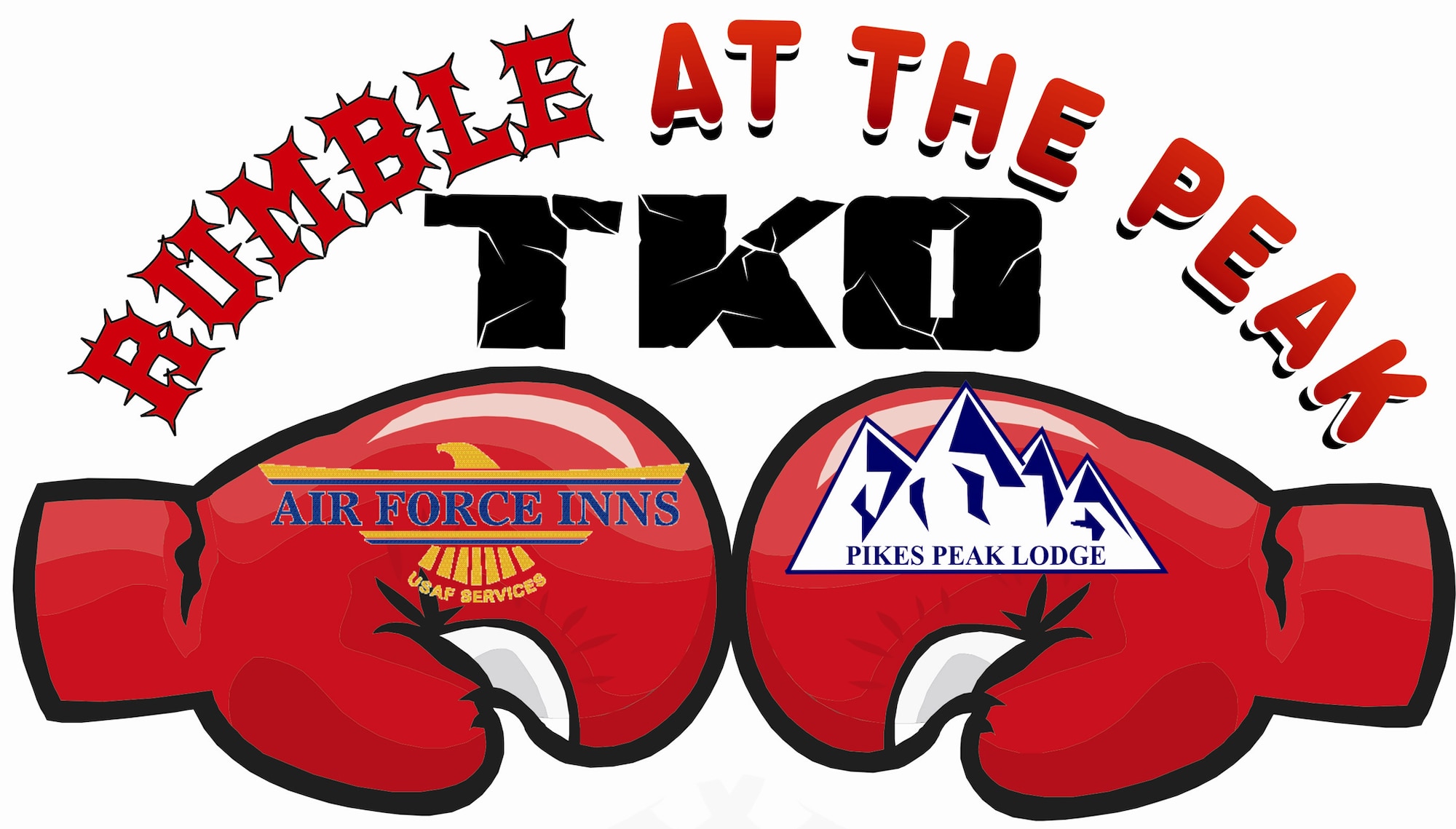 The Pikes Peak Lodge at Peterson Air Force Base, Colo., is ready to ‘Rumble at the Peak’ to win the Air Force-level Innkeeper Award for best lodge in the Air Force. (U.S. Air Force graphic)
