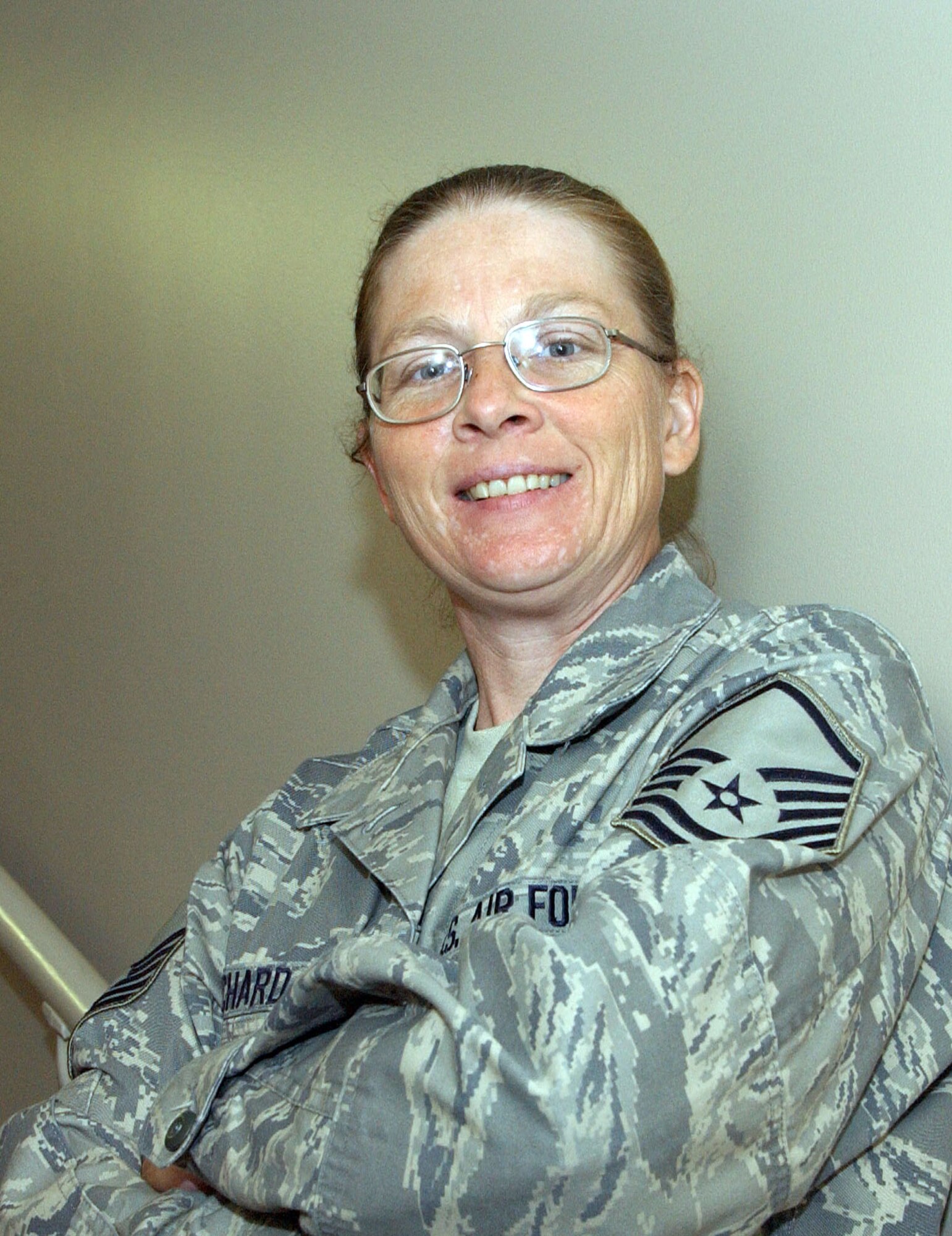 Master Sgt. Rachel Echard completed her Master of Science degree in Distance Education online while working as a manpower analyst with the 71st Force Support Squadron at Vance AFB, Okla. (U.S. Air Force photo by Joe B. Wiles)