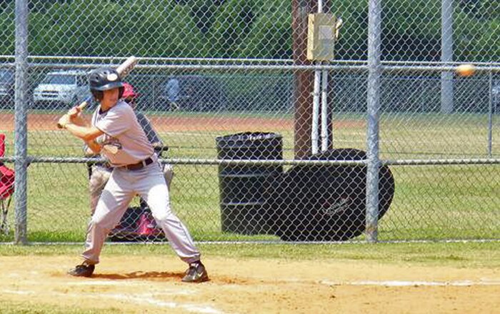Austin Fields prepares to swing at a recent Team Lowcountry Patriots game. Austin has been named the Major League Baseball S.T.A.R. for South Carolina by MLB and the Boys & Girls Club of America. Austin is the son of Master Sgt. Leland Fields, 437th Operations Support Squadron, and Melanie Fields, 437th Force Support Squadron Youth Programs assistant sports director. (Courtesy photo)