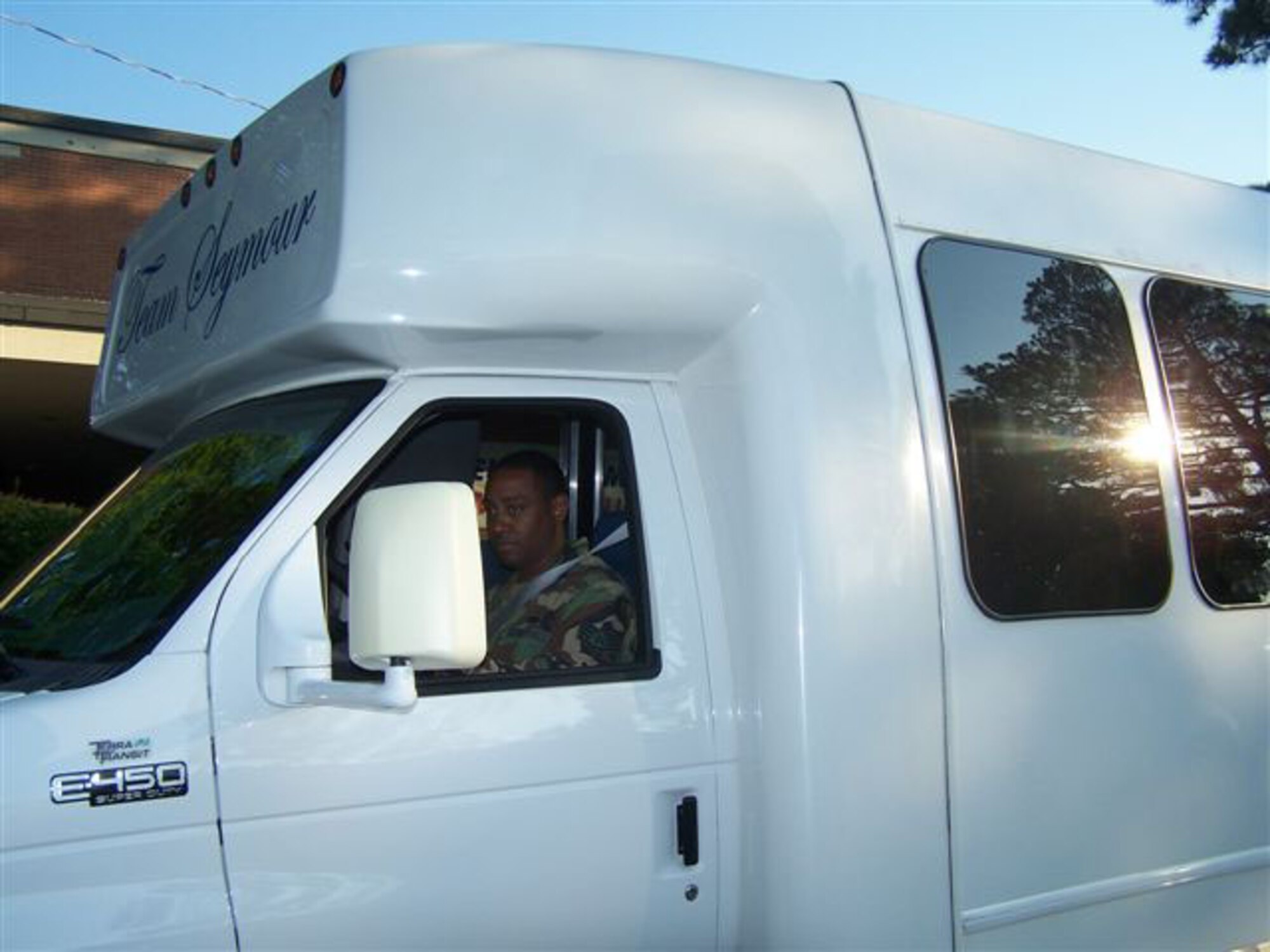 SEYMOUR JOHNSON AIR FORCE BASE, N.C. -- Staff Sgt. Jevon Fulton, 916th Logistics Readiness Squadron, supports inspection week by driving high-ranking inspectors to their outbound flights.