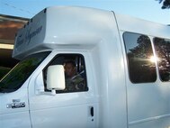 SEYMOUR JOHNSON AIR FORCE BASE, N.C. -- Staff Sgt. Jevon Fulton, 916th Logistics Readiness Squadron, supports inspection week by driving high-ranking inspectors to their outbound flights.