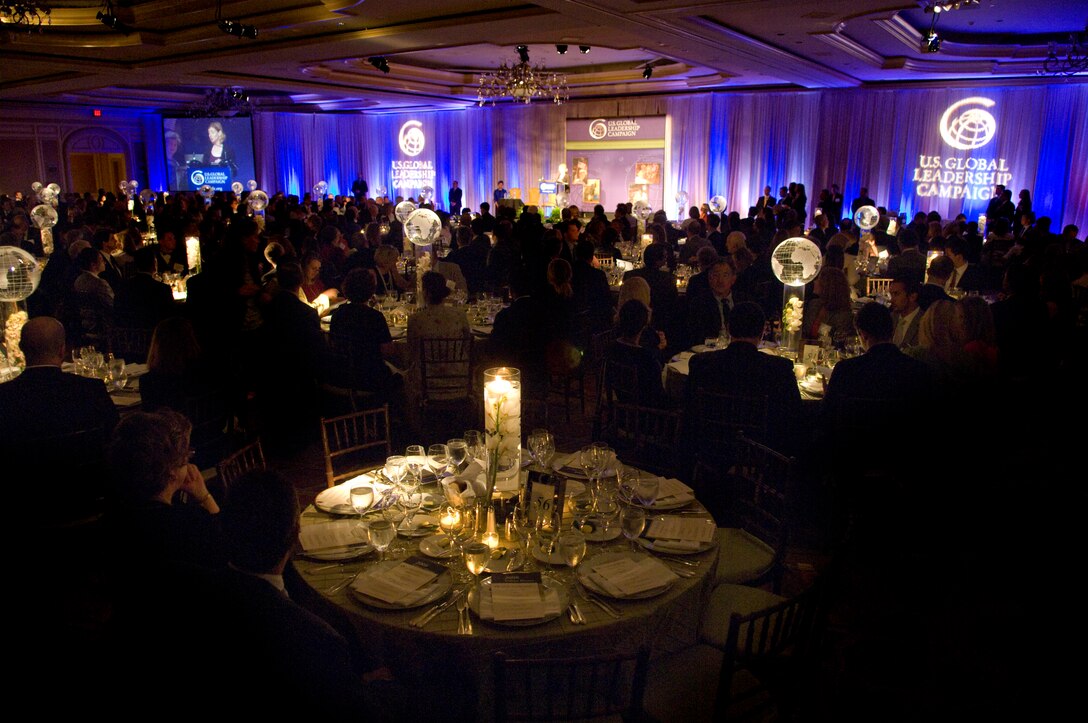 Nancy Lindborg, co-president of the U.S. Global Leadership Campaign  opens the tribute dinner honoring Defense Secretary Robert M. Gates in Washington, D.C., July 15, 2008.  The USGLC is a nationwide coalition of businesses, non-governmental organizations, and community leaders that advocates for a strong U.S. international affairs budget.  