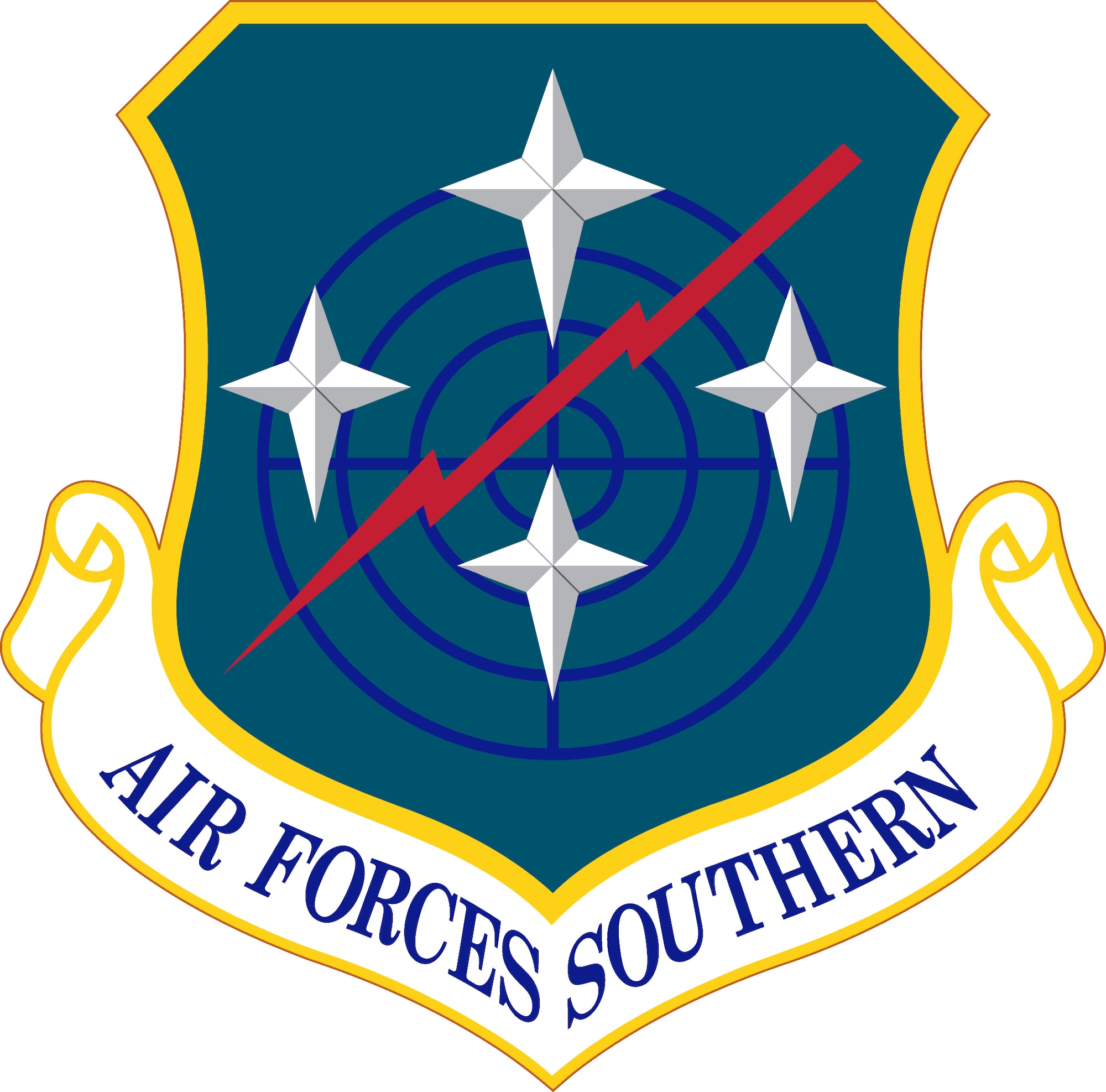 Air Force Southern (Color).  Image provided by the Institute of Heraldry. In accordance with Chapter 3 of AFI 84-105, commercial reproduction of this emblem is NOT permitted without the permission of the proponent organizational/unit commander. The image is 7x7 inches @ 300 dpi.