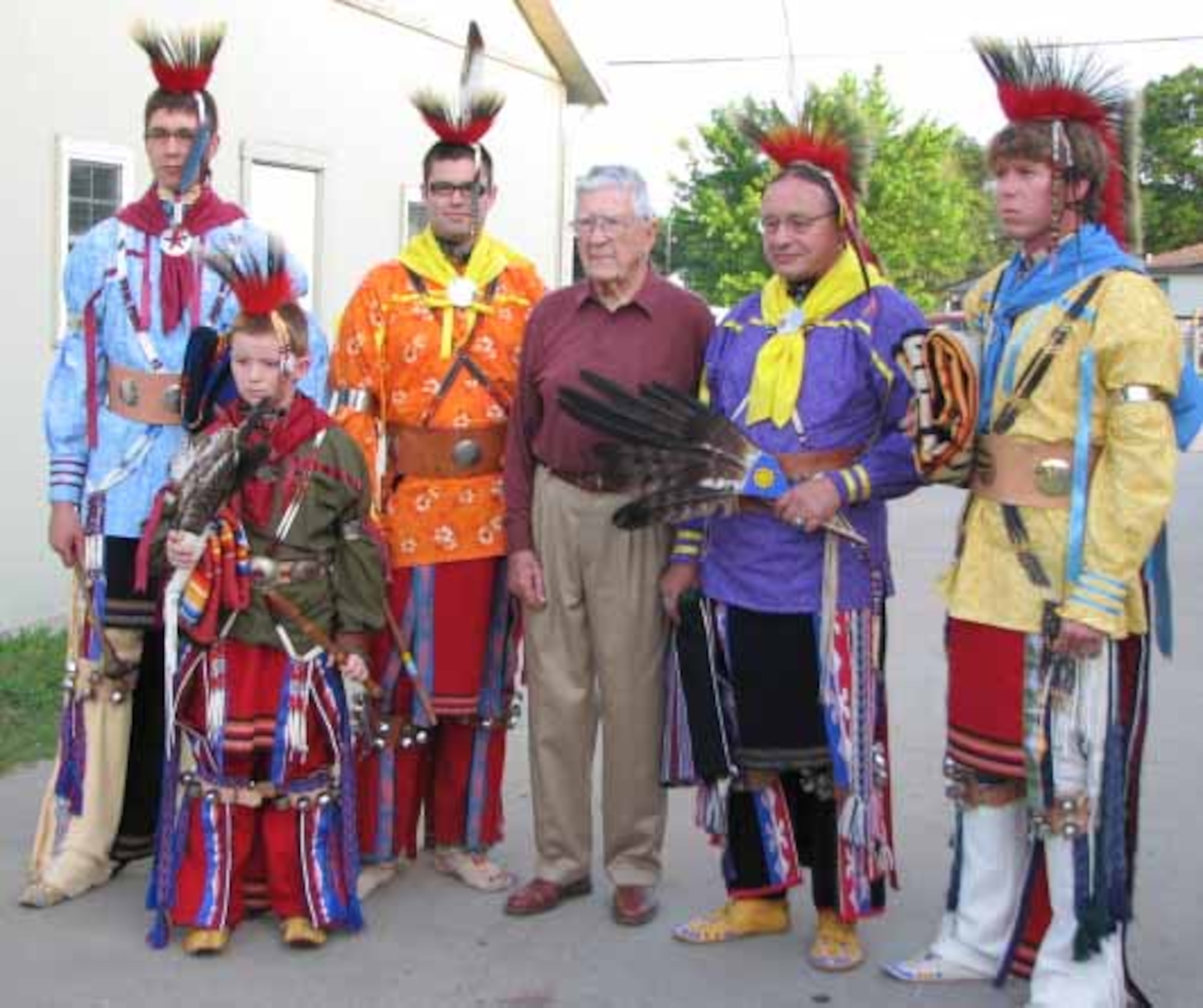 The Tinker family men who danced this year are from left to right:  Nicholas Scholz, Zechariah Baker, Christopher Tinker, George Edward Tinker III, Gerge Edward "Tink" Tinker IV and Reb Baker.  (Courtesy photo)