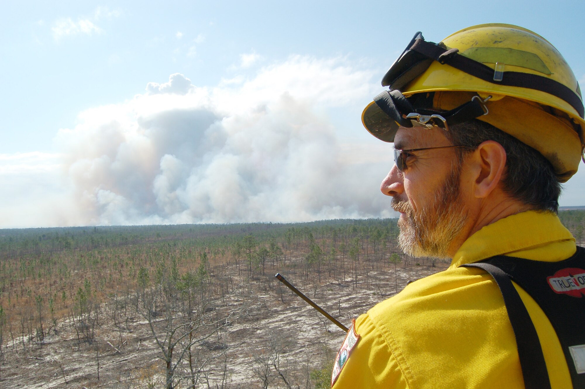 EGLIN AIR FORCE BASE, Fla. -- Eglin Fire Management Section Chief James Furman calls this prescribed burn season, a season in which more than 105,000 acres have been burned, the most on record for Eglin.  (U.S. Air Force photo by Jerron Barnett)