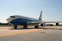 The Speckled Trout sits on the flight line on Kelly Field Annex. The 51-year-old plane, originally designed as a tanker, supported many missions including serving as the personal transport for the Chief of Staff of the Air Force. It will soon be converted to a trainer by the 344th Training Squadron. (USAF photo by Master Sgt. Stacy Vaughan)