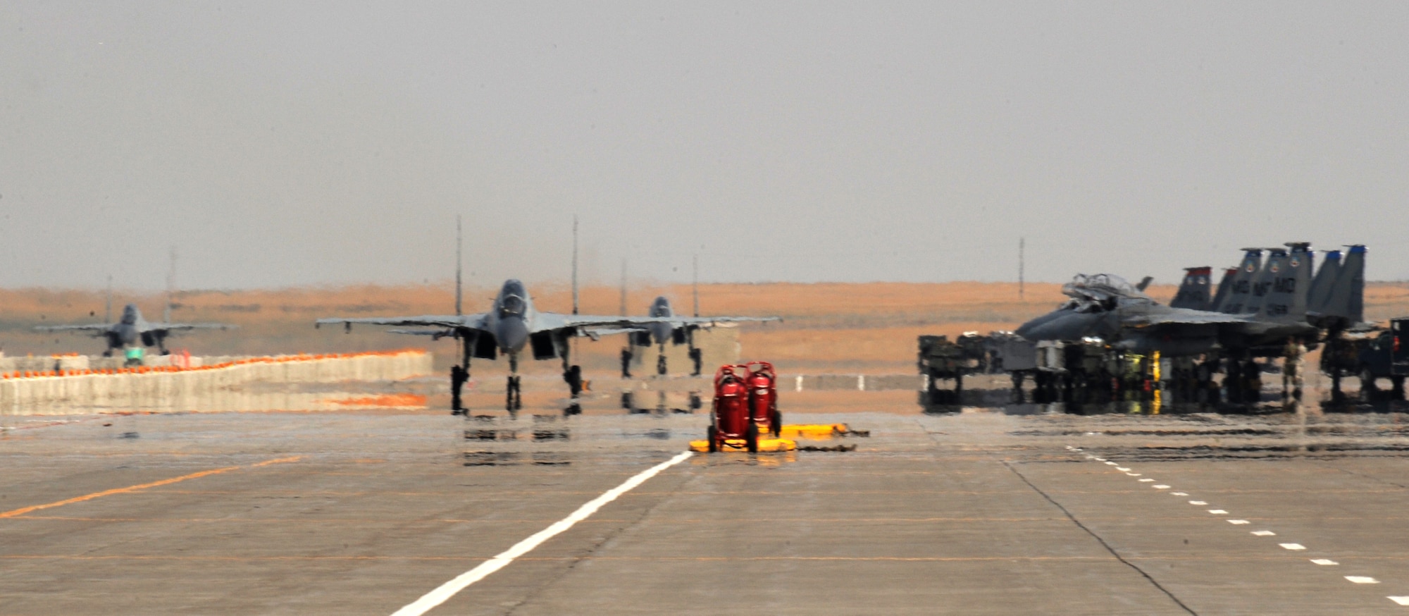 MOUNTAIN HOME AIR FORCE BASE, Idaho -- Indian air force SU-30K jets arrive at Mountain Home Air Force Base July 17 to train with Mountain Home Air Force Base Airmen before participating in Exercise Red Flag at Nellis AFB, Nev., which begins Aug. 9. This is the first time in history the Indian air force has been on American soil to train with U.S. fighters. They will be taking advantage of Mountain Home's vast air space and multiple ranges to better prepare their aircrews for future flying missions. (U.S. Air Force photo/ Airman 1st Class Stephany Miller)
