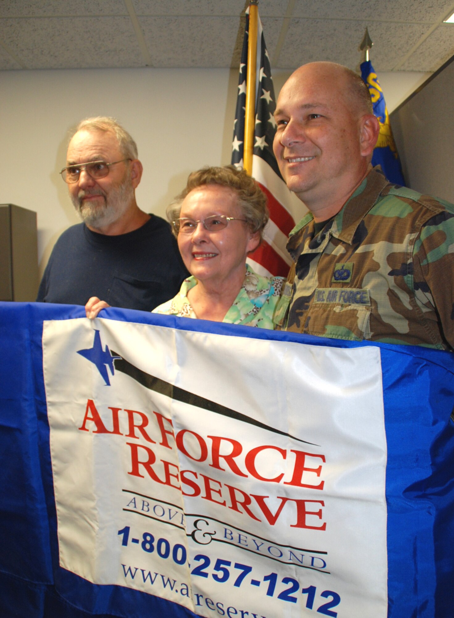 Tech. Sgt. Gerald Sonnenberg is proud of his parents and proud of his Air Force Reserve unit, the 932nd Airlift Wing.  It equips, trains, and organizes a ready force of citizen airmen to support and maintain all facets of air base operations involving infrastructure and security. The wing also provides worldwide medical services to the warfighter from the front line to Continental United States fixed medical treatment facilities.  Those interested in joining should contact a recruiter at 1-800-257-1212.  U.S. Air Force photo/Maj. Stan Paregien