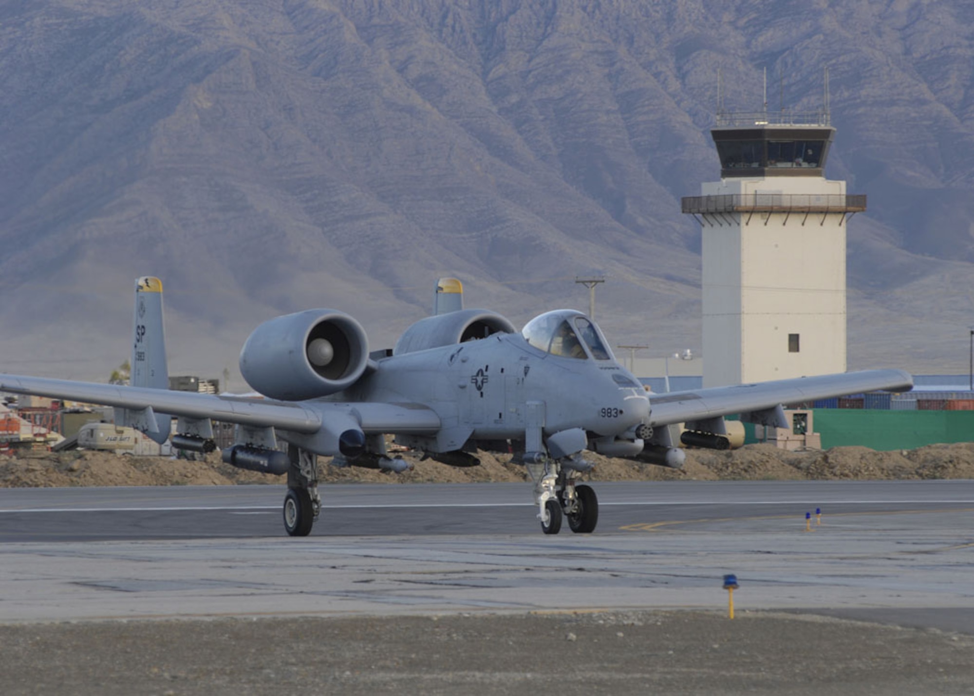 AFGHANISTAN - An A-10 Warthog taxis on the runway at Bagram Air Base after flying a mission supporting Operation Enduring Freedom. (U.S. Air Force photo by Master Sgt. Demetrius Lester) (Released)