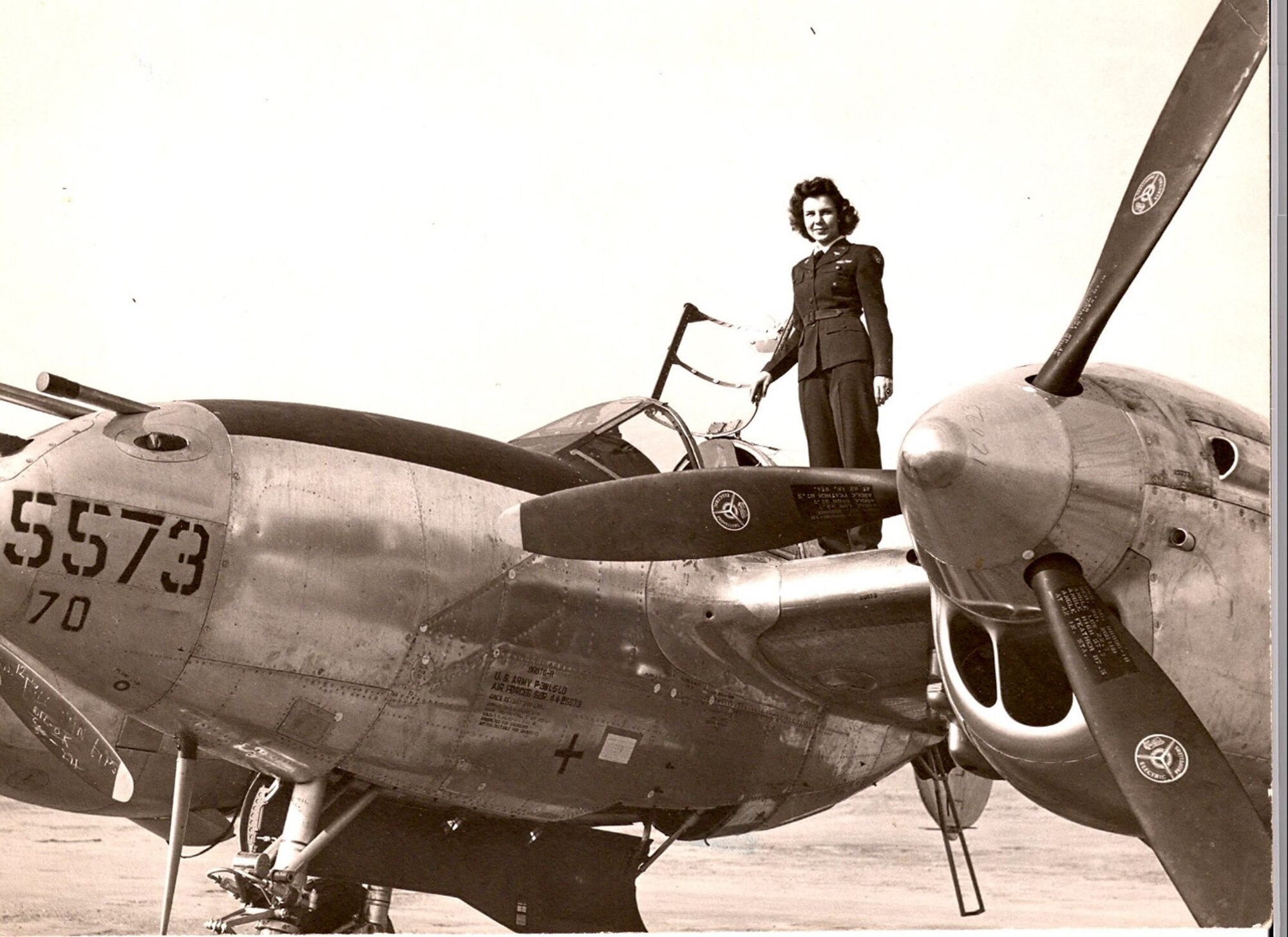 Dorothy Olsen, seen on a P-38 Lightning, during her time with the Women Airforce Service Pilots. (Courtesy photo) 
