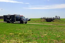 MINOT AIR FORCE BASE, N.D. – Air Force Academy cadets visited the 5th Civil Engineer Squadron Explosive Ordinance Disposal training grounds July 10 here to learn how the Air Force uses composition four, a type of explosive. The training was part of their ongoing Operation Air Force Third Lieutenant course. (U.S. Air Force photo by Airman 1st Class Benjamin Stratton)