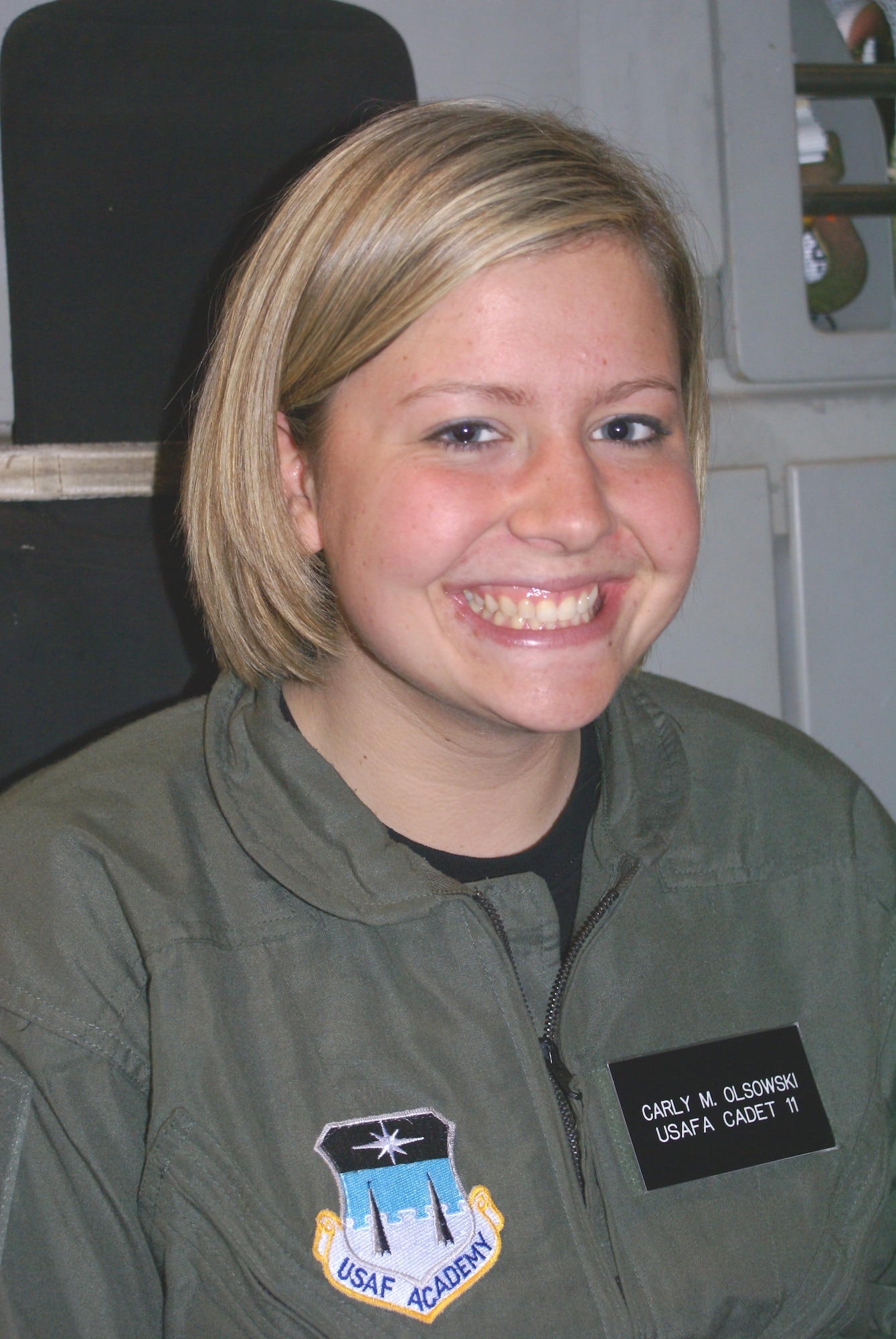 Air Force Academy Cadet Third Class Carly Olsowski, one of 19 cadets who visited
McChord recently during the first phase of Operation Air Force. (U.S. Air Force photo/Staff Sgt. Eric Burks)