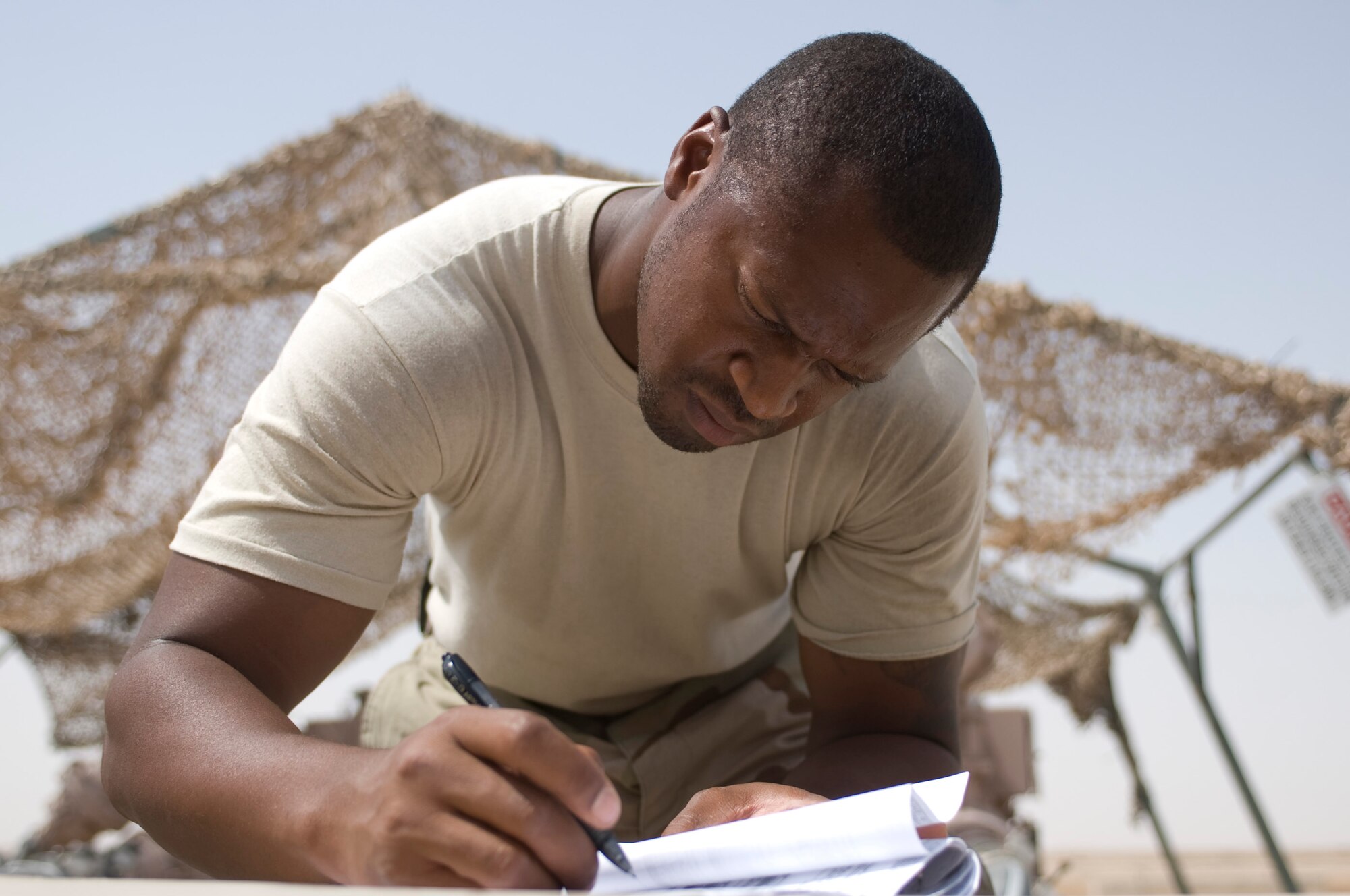 ALI BASE, Iraq -- Airman 1st Class Kenneth Hart, 407th Expeditionary Logistic Readiness Squadron fuels distribution operator,  was selected as the 407th Air Expeditionary Group Warrior of the Week for the week of July 21. He is deployed from Ellsworth Air Force Base, S.D. (U.S. Air Force photo by Airman 1st Class Christopher Griffin)
