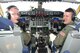 Lt. Col. Robert Nicholson (left) of Air Force Reserve Command's Detachment 2, 4th Air Force, and his oldest son, Capt. David Nicholson of the Michigan Air National Guard's 127th Air Refueling Group, share a moment during Colonel Nicholson's final KC-135 flight July 22, 2008, at Selfridge Air National Guard Base, Mich. The Air Force Reserve and the Air National Guard had to approve the training mission in order for the father and son to fly together. (Courtesy photo)
