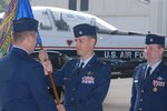 Lt. Col. Eric Cain (right) takes command of the 559th Flying Training Squadron July 18 on the west flightline. He replaced Lt. Col. Jimmy Donohue, who became a deputy commander at the 12th Operations Group. (U.S. Air Force photo by Don Lindsey)