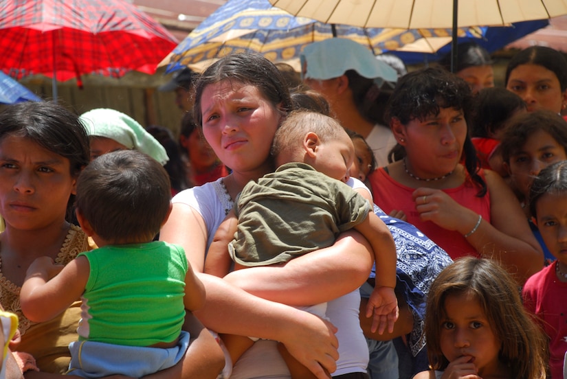 SANTA BARBARA, Honduras - More than 700 people were seen in a medical readiness training exercise here July 25. People who attended would stand in lines sometimes up to three hours long to be seen by U.S. and Honduran medical officials. (U.S. Air Force photo by Staff Sgt. Joel Mease)