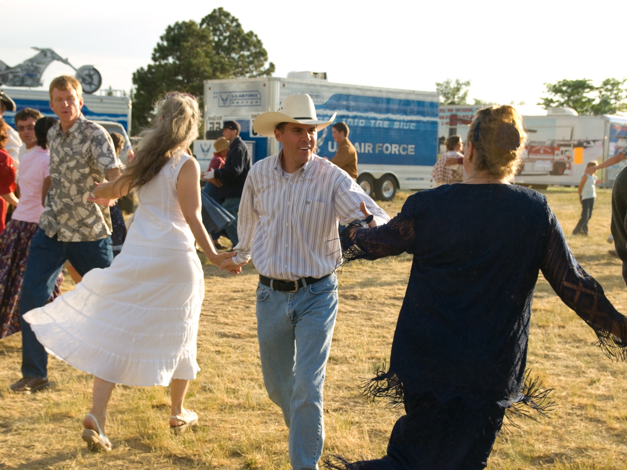 Capt. Randall Deppensmith. 321st Missile Squadron, performs historical western dances during Fort D.A. Russell Days Saturday. (Courtesy photo).
