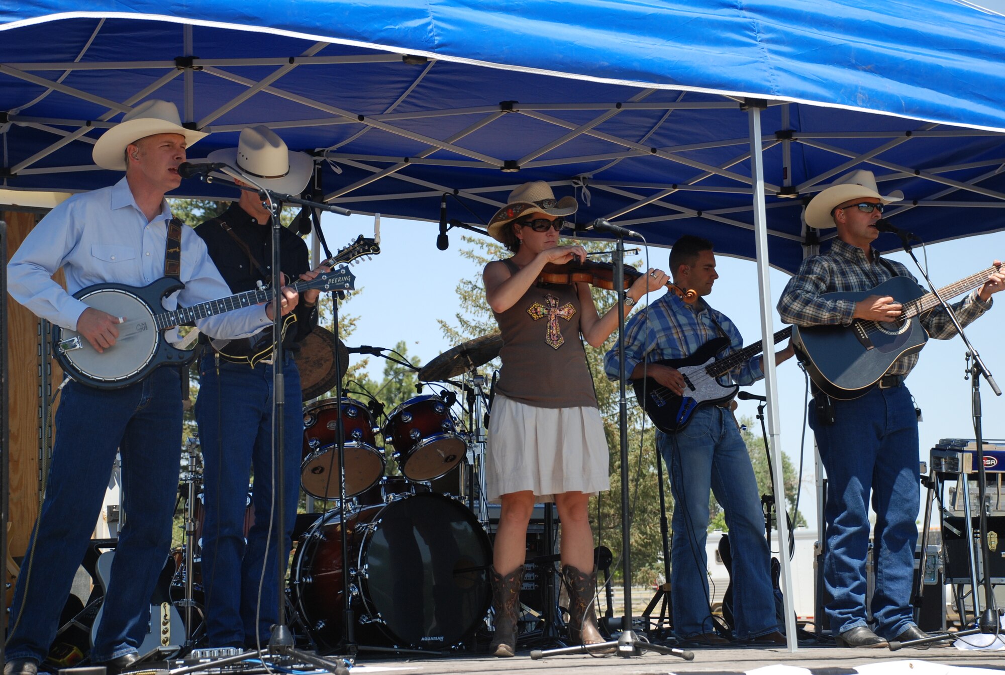 Members of the Air Force Academy's Wild Blue Country band perform during the open house (Photo by Senior Airman Connor Burkhard).