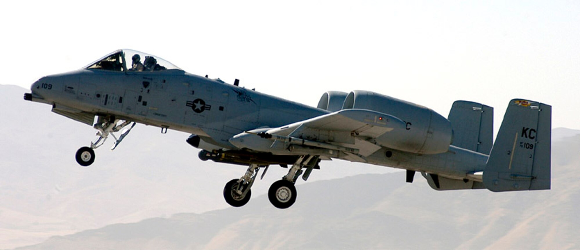 An A-10 Thunderbolt II takes off from Bagram Airfield, Afghanistan, on a mission for Operation Enduring Freedom. (U.S. Air Force photo/Maj. David Kurle)