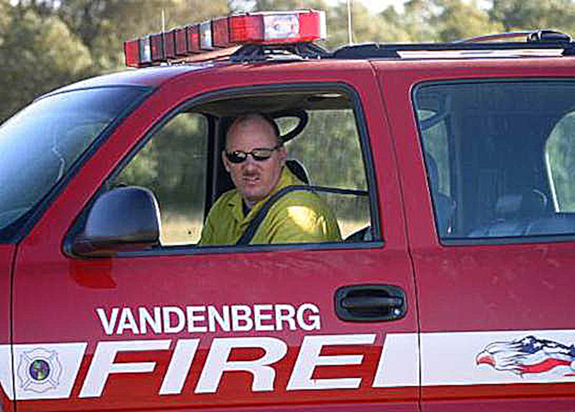 Tim Sandstrom, the special operations chief of the 30th Civil Engineer Squadron’s fire department, was selected as the Fire Officer of the Year for Air Force Space Command recently. (Courtesy photo)