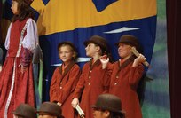 7/25/2008 - After a busy week of auditions and rehearsals preparing for the Missoula Children's Theater summer production of "The Little Mermaid", team Lackland youth perform for a live audience July 25. (USAF photo by Alan Boedeker)                              
