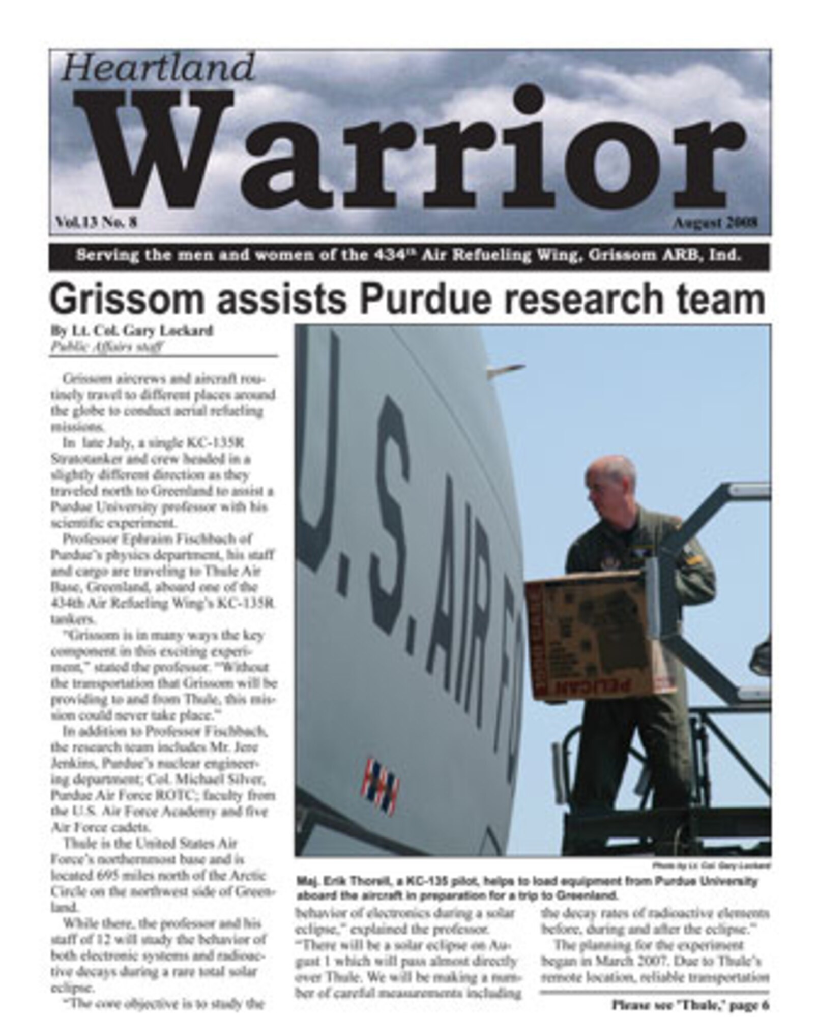 GRISSOM AIR RESERVE BASE, Ind., --  The Heartland Warrior is Grissom's official E-Paper. The August 2008 edition contained eight pages of stories, photos and features.  