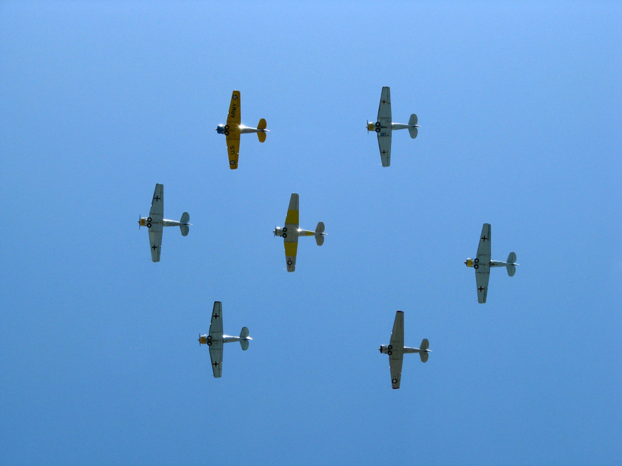 Vintage military planes fly over Santa Monica during the city’s Memorial Day observance, May 26. (Photo by Joe Juarez)