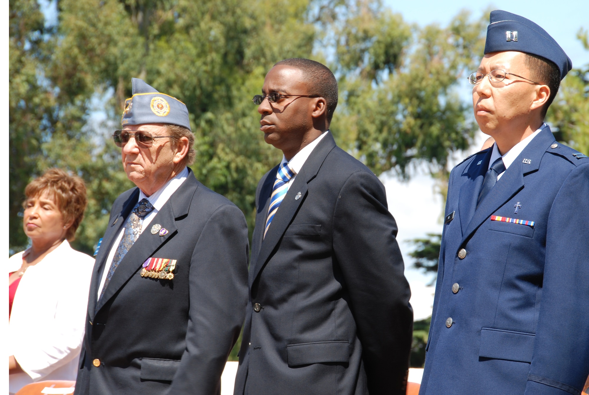 Chaplain (Capt.) Peter Ma represented the Air Force at the Memorial Day observance at the Los Angeles National Cemetery, May 16. (Photo courtesy of the Greater Los Angeles VA)