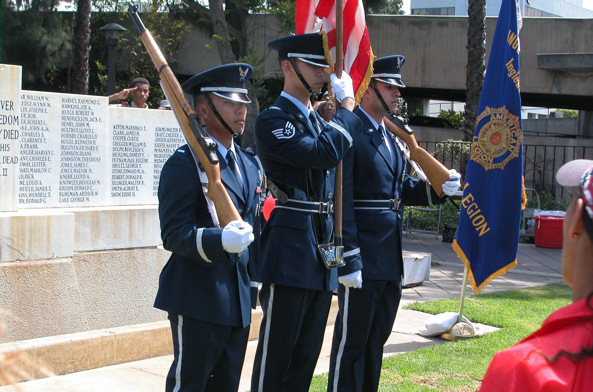 The Los Angeles Air Force Base Honor Guard posted the colors at Inglewood’s Memorial Day observance, May 26. (Photo by LaGina Jackson)
