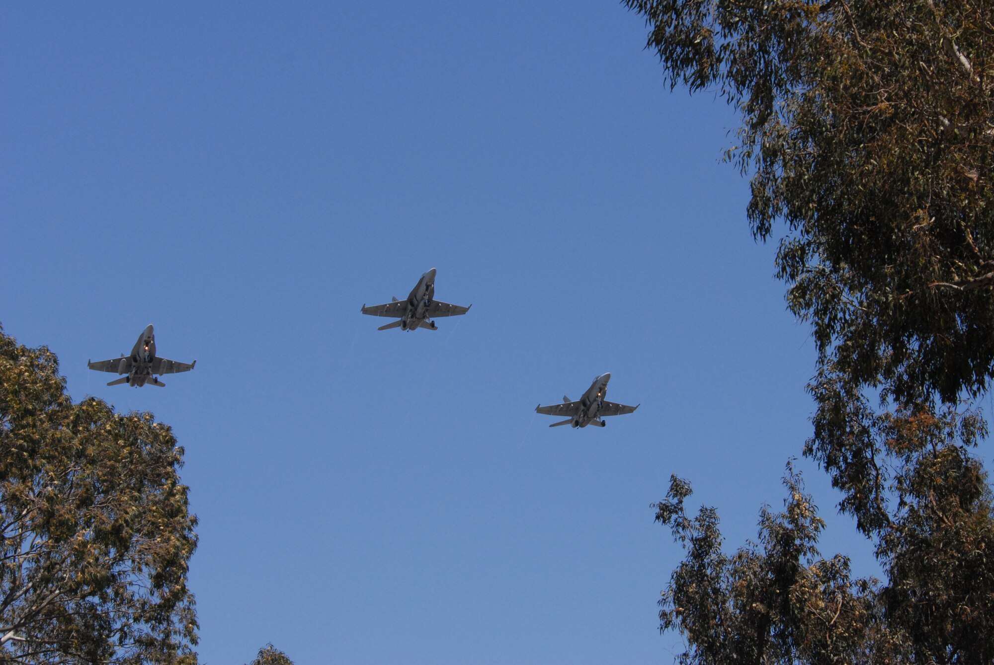 Air Force F-16’s flyover the parade route during this year’s Torrance Armed Forces Day parade, May 17.  (Photo by Joe Juarez)