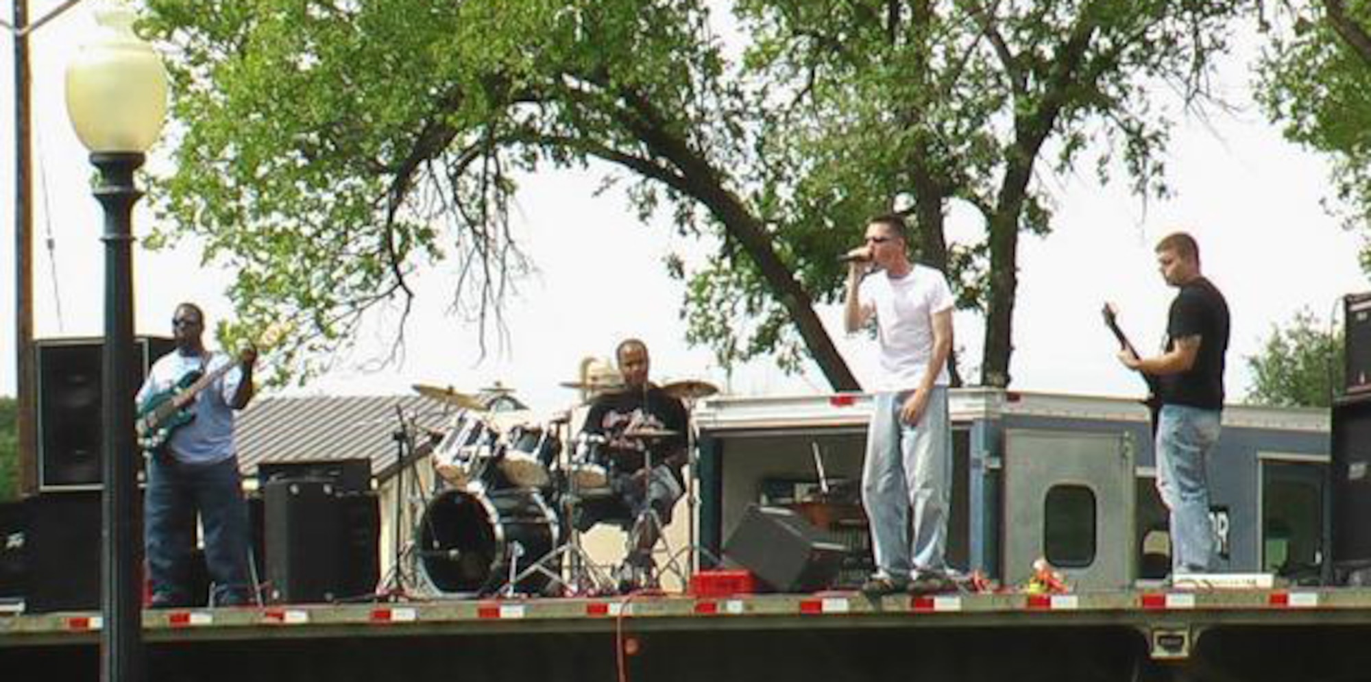 CANNON AIR FORCE BASE, N.M. - The band Stay the Stranger plays a live show here. Stay the Stranger consists entirely of active-duty Airmen who met while stationed here. (courtesy photo)