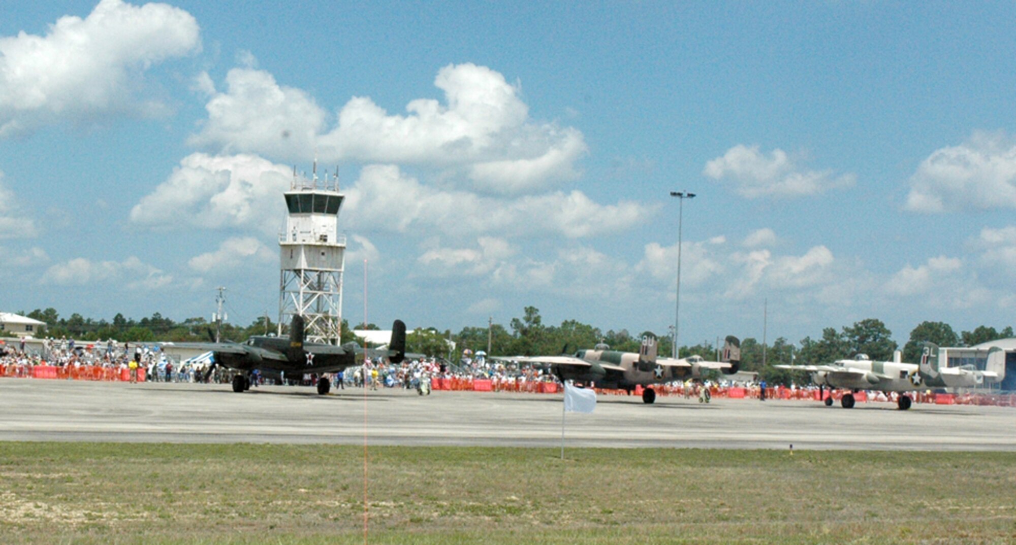 EGLIN AIR FORCE BASE, Fla. -- The Doolittle Raiders Homecoming at Duke Field May 31 was attended by more than 700 people, three vintage B-25 Mitchells and other vintage World War II equipment. Six of the 16 surviving Doolittle Raiders attended the event. (U.S. Air Force photo/Staff Sgt. Stacia Zachary)