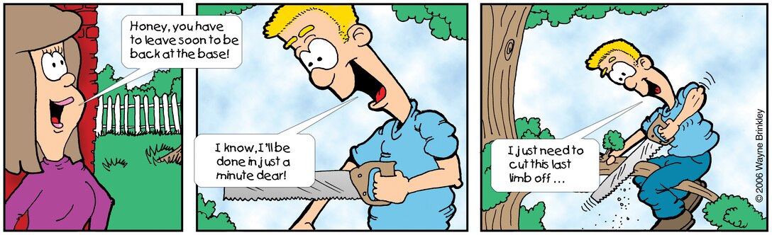 Trees Cartoon.  Image created by Wayne Brinkley, USAF Visual Information Specialist.  Cartoon is 10x3 inches @ 300 ppi.
