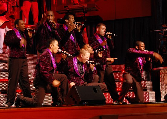 Members from Tops in Blue perform a dance number at the Tays Special Events Center on the University of New Mexico-Alamogordo campus, June 2. Tops in Blue showcases music, dance and comedy -- all performed by active-duty Airmen who perform non-stop live entertainment. (U.S. Air Force photo/Airman 1st Class Michael Means)