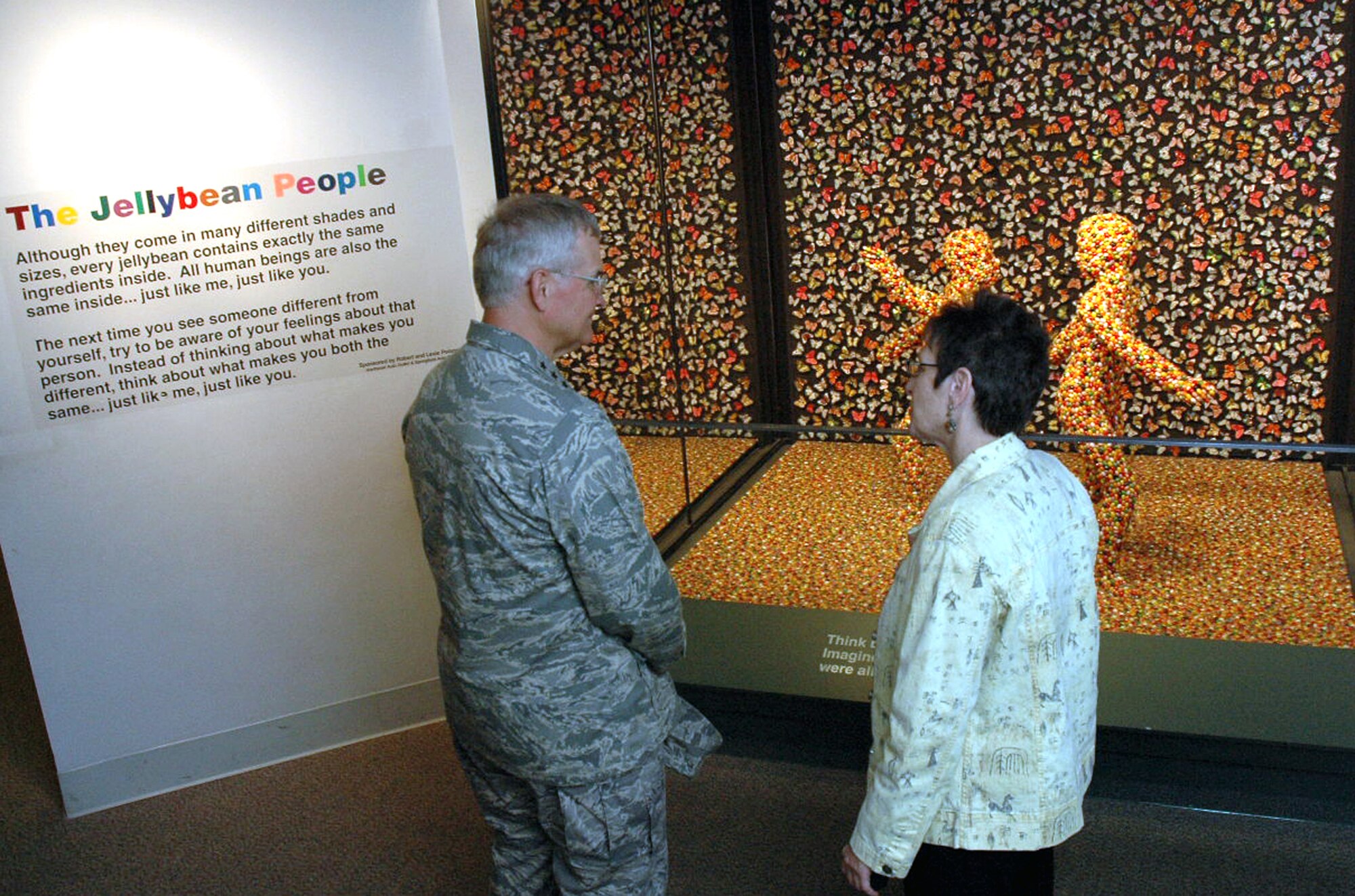 Lt. Gen. Chris Kelly, vice commander of Air Mobility Command at Scott Air Force Base, Ill., receives a tour of the National Liberty Museum in Philadelphia, May 29, as part of activities for Air Force Week in Philadelphia. General Kelly gave a speech at the museum as well highlighting the importance of humanitarian airlift and Air Mobility Command's role in the global war on terror. (U.S. Air Force Photo/Tech. Sgt. Scott T. Sturkol) 