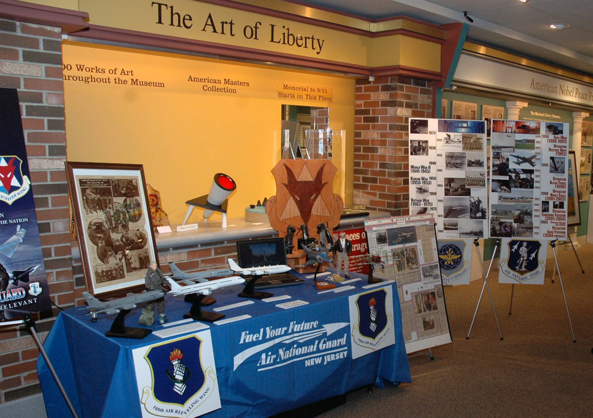 At the National Liberty Museum in Philadelphia, the New Jersey Air National Guard's 108th Air Refueling Wing of McGuire Air Force Base, N.J., set up this display for visitors as part of Air Force Week in Philadelphia May 29, 2008.  (U.S. Air Force Photo/Tech. Sgt. Scott T. Sturkol)
