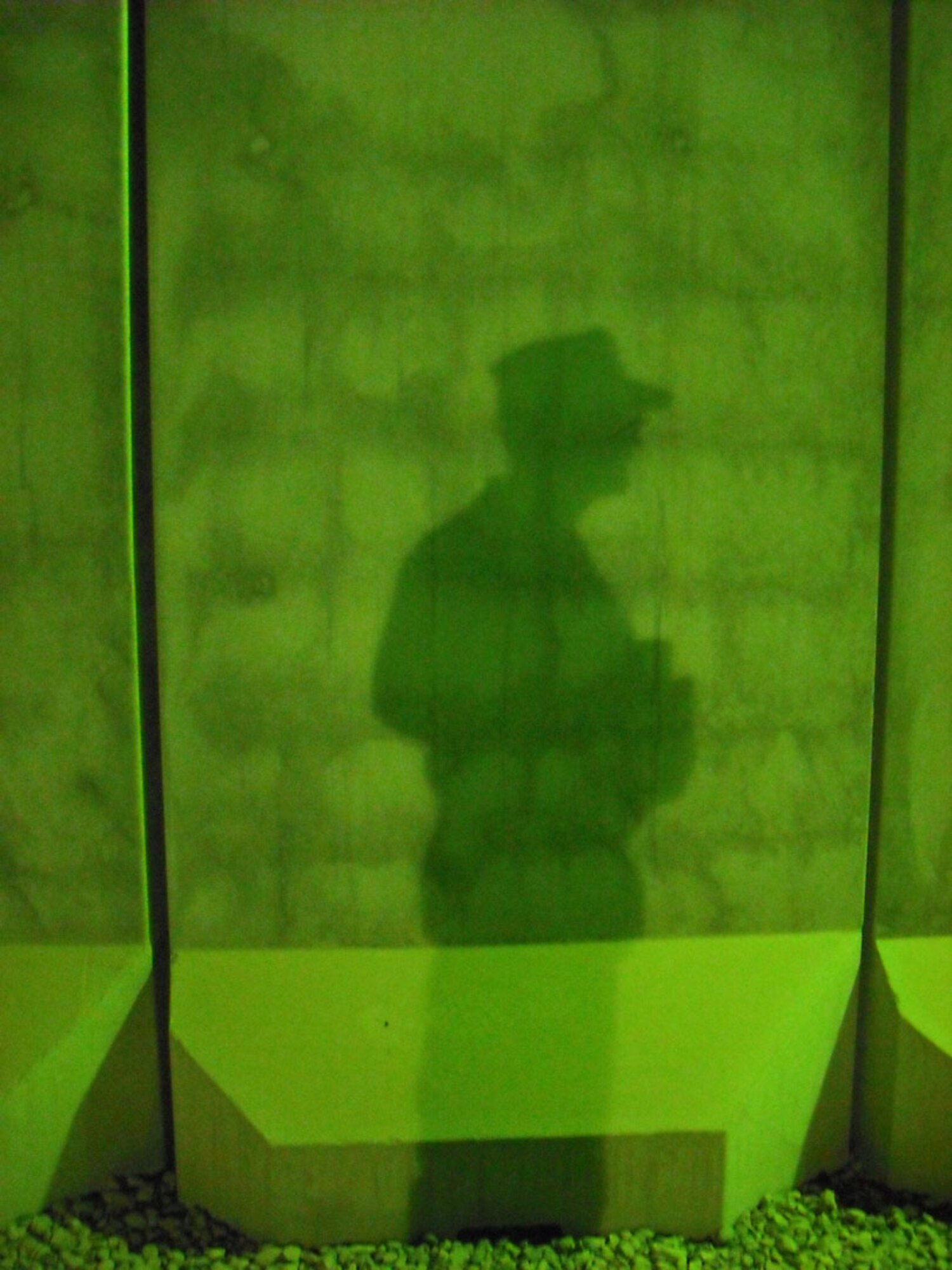 SEYMOUR JOHNSON AIR FORCE BASE, N.C. -- Senior Master Sgt. Bryan Payne proves that life is art while stationed at Balad Air Base, Iraq. Sgt. Payne is a Reservist with the 916th Communications Flight and is serving as the communications superintendent at his deployed location. The picture was taken around midnight using camera techniques and a concrete barrier used to protect buildings and personnel as the backdrop.