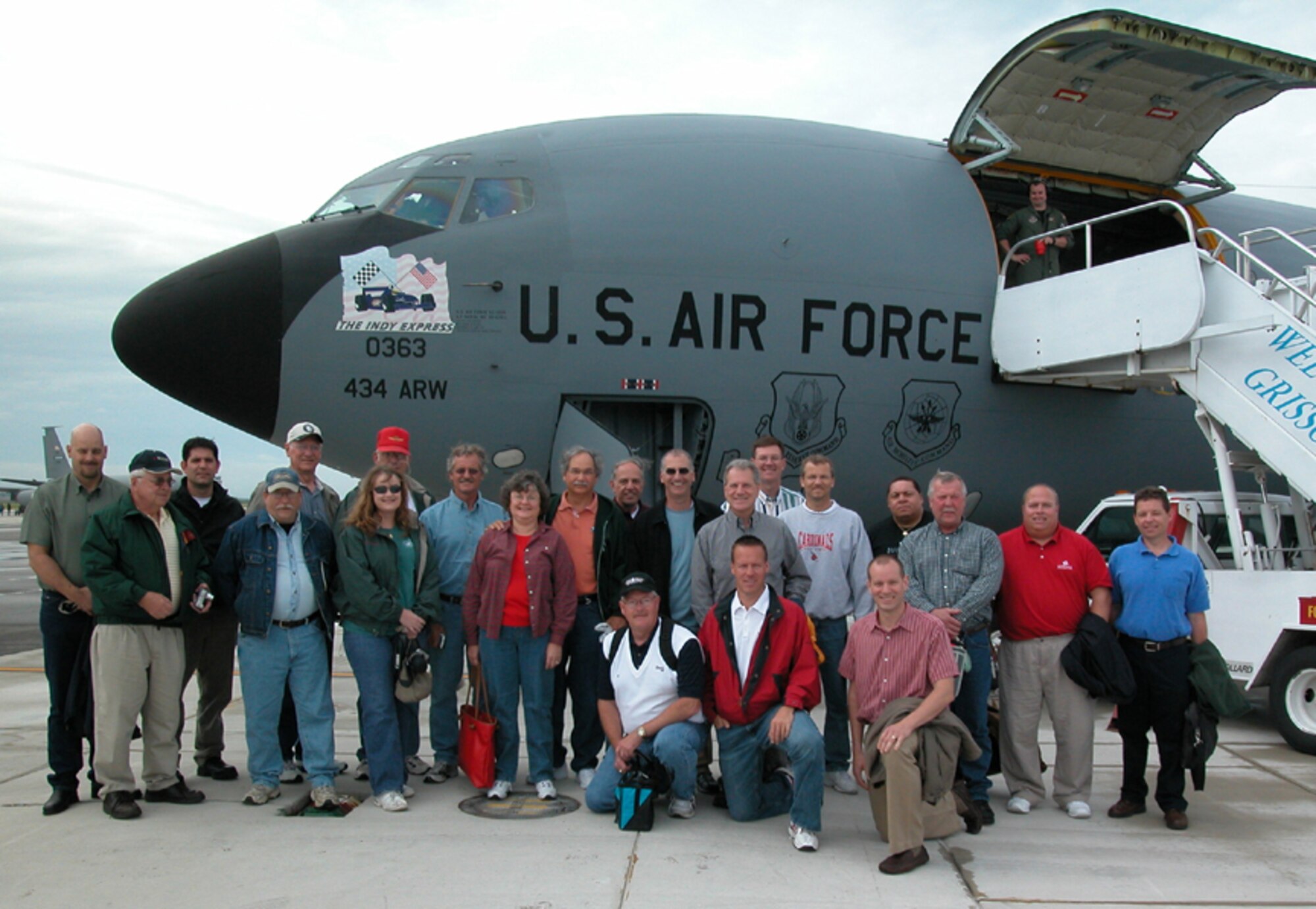 GRISSOM AIR RESERVE BASE, Ind., -- A group of civic and community leaders from Northern and Central Indiana recently visited Grissom ARB.  The highlight of their day was a civic leader flight aboard a KC-135R Stratotanker.  These flights are designed to provide select civic leaders a first-hand look at Grissom's aerial refueling mission. (Air Force photo/Senior Airman Ben Mota)