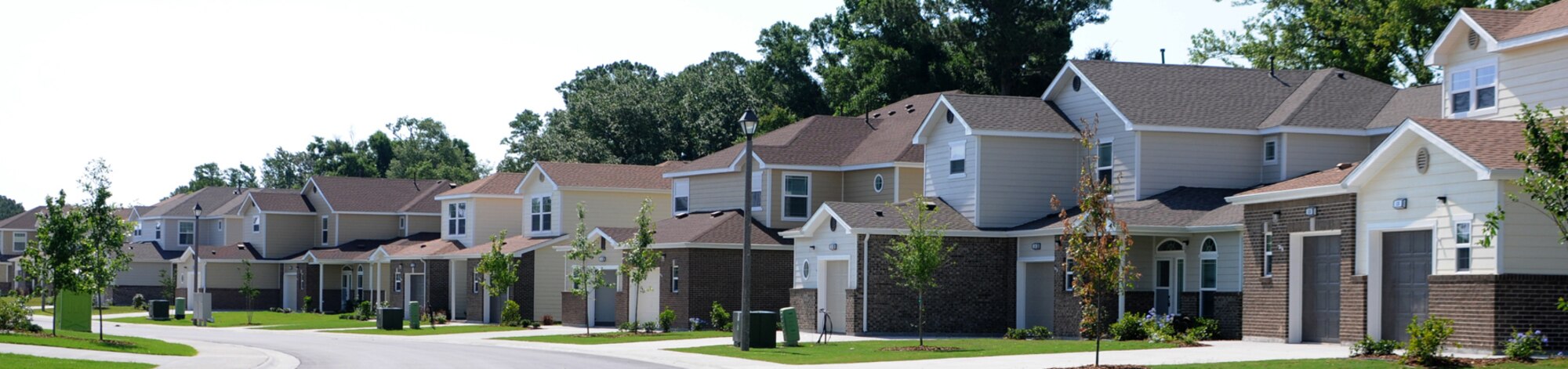 All 198 units in Thrower Park have been completed and inspected, and the contractor is finalizing the project for turnover to the government later this month.  (U.S. Air Force photo by Kemberly Groue)
