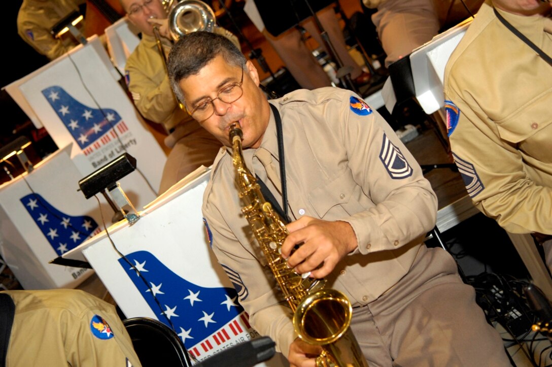SMSgt Bill Drury performs with the Band of Liberty's Liberty Big Band