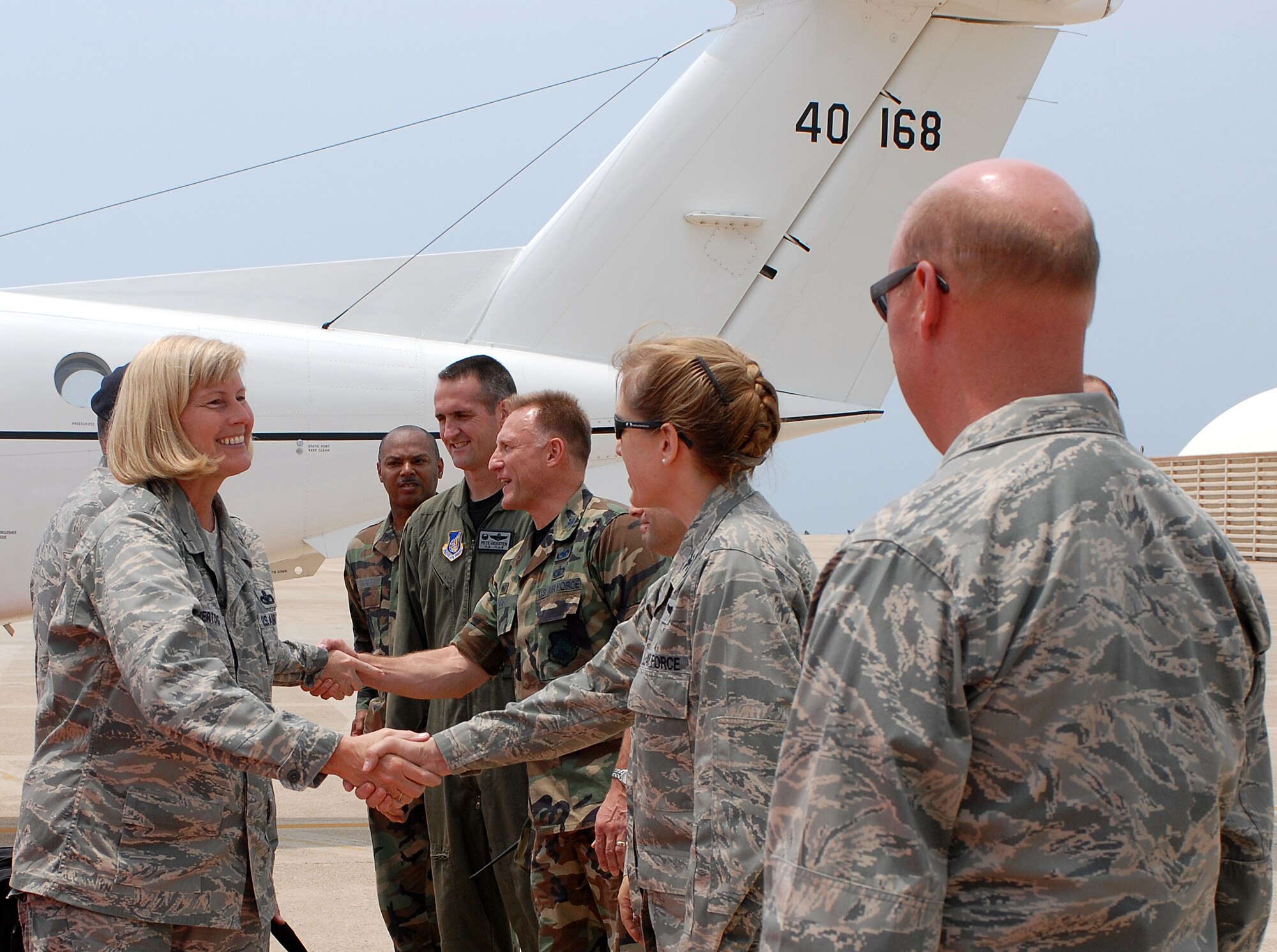 KUNSAN AIR BASE, Republic of Korea -- Brigadier General Mary Kay Hertog, Director of Security Forces, meets with 8th Fighter Wing squadron commanders here June 4. General Hertog visited the Wolf Pack to discuss upcoming changes that directly affect security forces Airmen. (U.S. Air Force photo/Senior Airman Giang Nguyen)